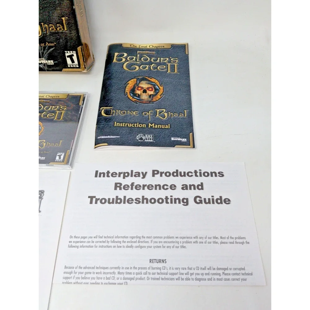 Baldur's Gate II: Throne of Bhaal (PC, 2001) BIG BOX Complete Fast Ship